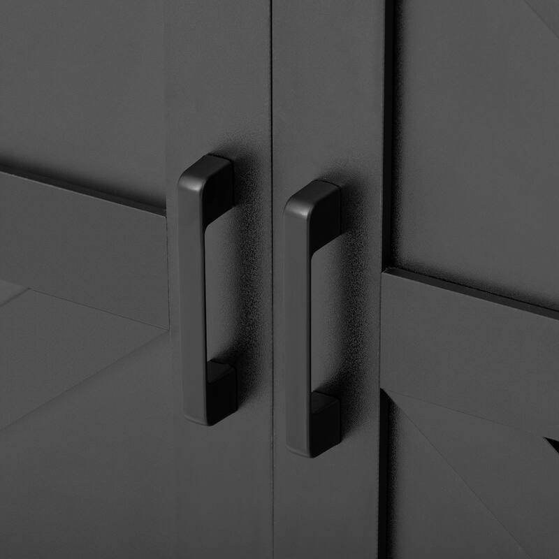 Shiny 59.3" Sideboard with Sliding Barn Door and Open Storage