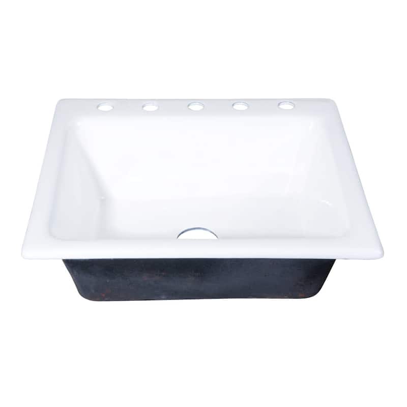 Kingston Brass GT252295 Towne 25" Undermount Single Basin Cast Iron - White