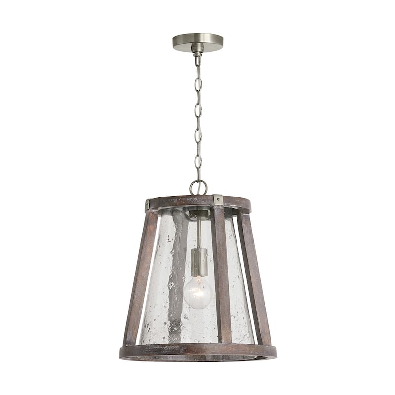 Connor 1-light Black Wash/ Matte Nickel Hanging Pendant - Black Wash/ Matte Nickel