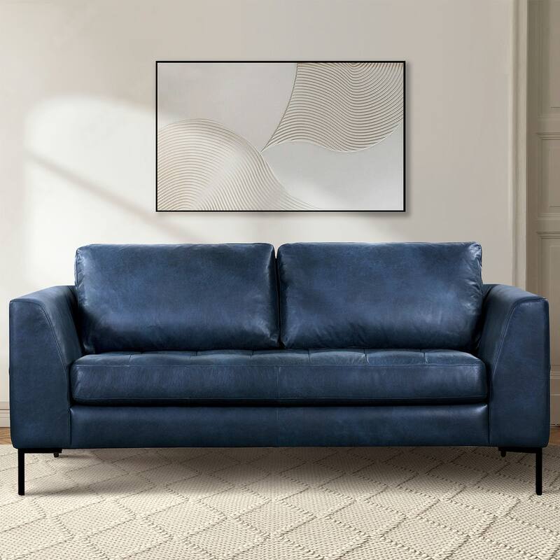 Poly & Bark Calle 75" Genuine Italian Leather Apartment Sofa