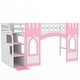 preview thumbnail 19 of 23, Twin Size Multifunctional Loft Bed with Storage Staircase Ladder, Castle Shaped Kids Bed Frame with Guardrails