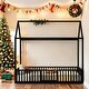 preview thumbnail 17 of 28, Kid Bed Frame House-Shaped Design Twin Size Metal House Bed with Fence and Door
