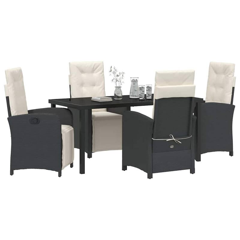 vidaXL Garden Dining Set with Cushion Poly Rattan