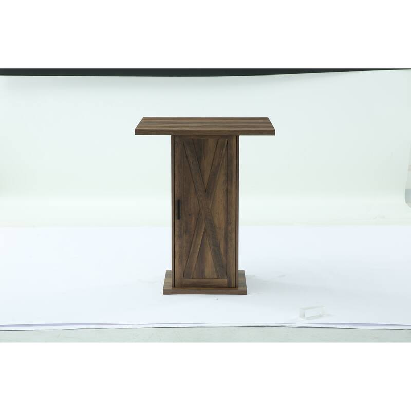 Brown 4-Tier High Bar Table, Vintage Square 39.37" High Pub Table - Brown