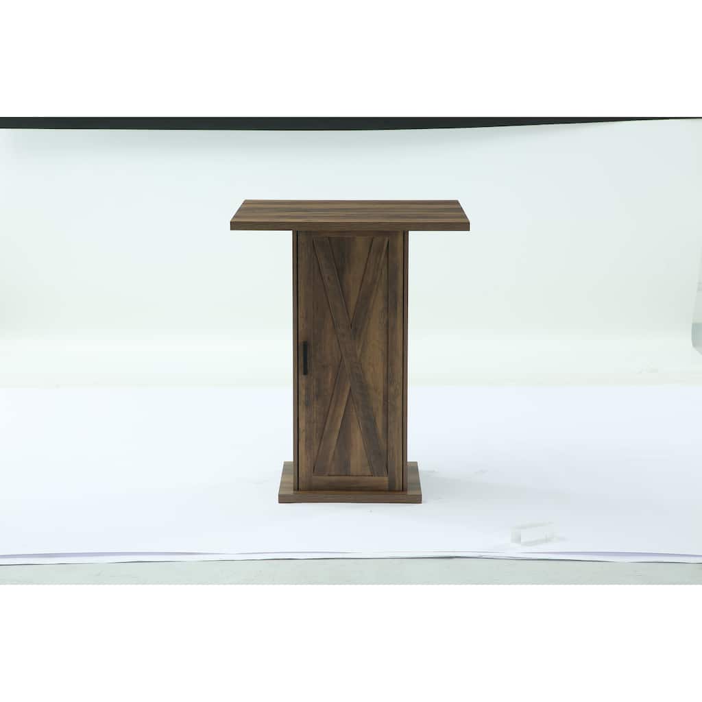 Brown 4-Tier High Bar Table, Vintage Square 39.37" High Pub Table
