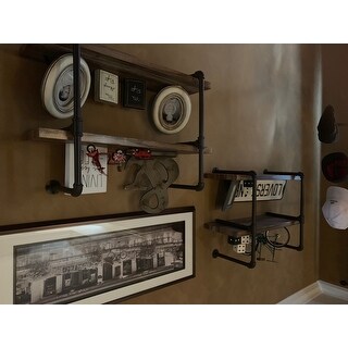 Danya B. Two-tier Industrial Pipe Wall Shelf