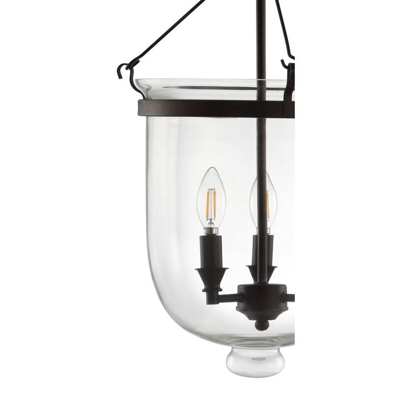 JONATHAN Y Sylvain 14.5" Metal/Glass LED Semi-Flush Mount, Oil Rubbed Bronze