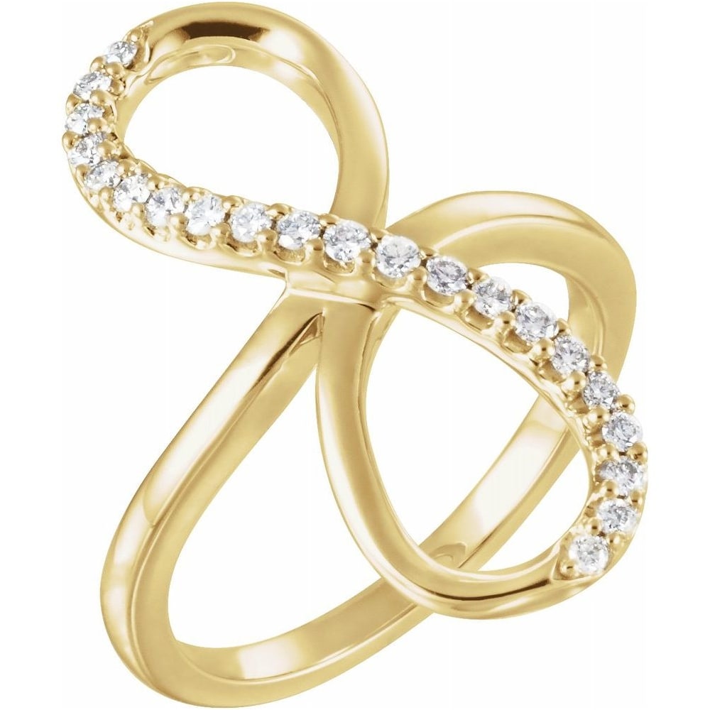 14K Yellow Gold 1/4 CTW Diamond Infinity-Inspired Ring for Women