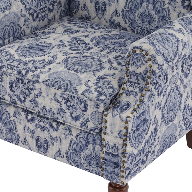 Patterned Upholstered Accent Chair for Living Room