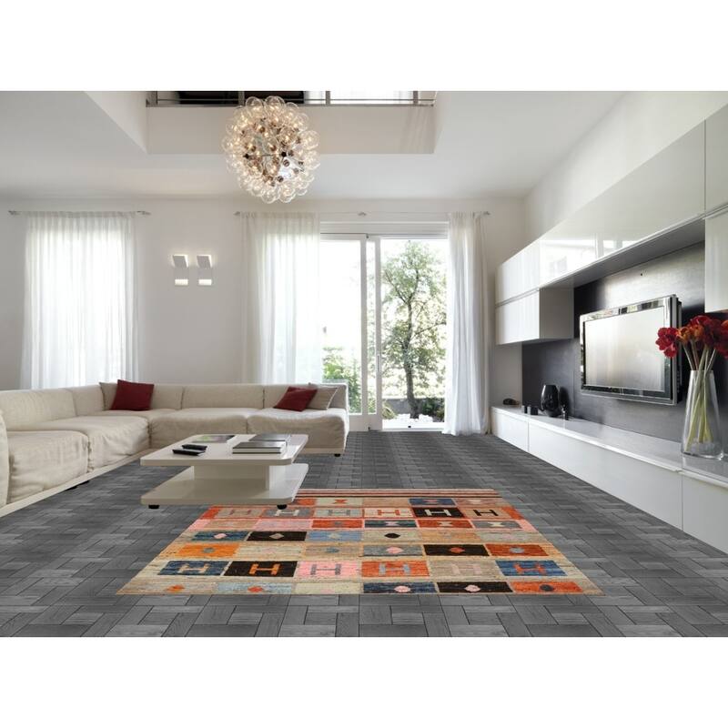 All-Over Geometric Moroccan Oriental Area Rug Hand-Knotted Wool Carpet - 8'5" x 9'11"