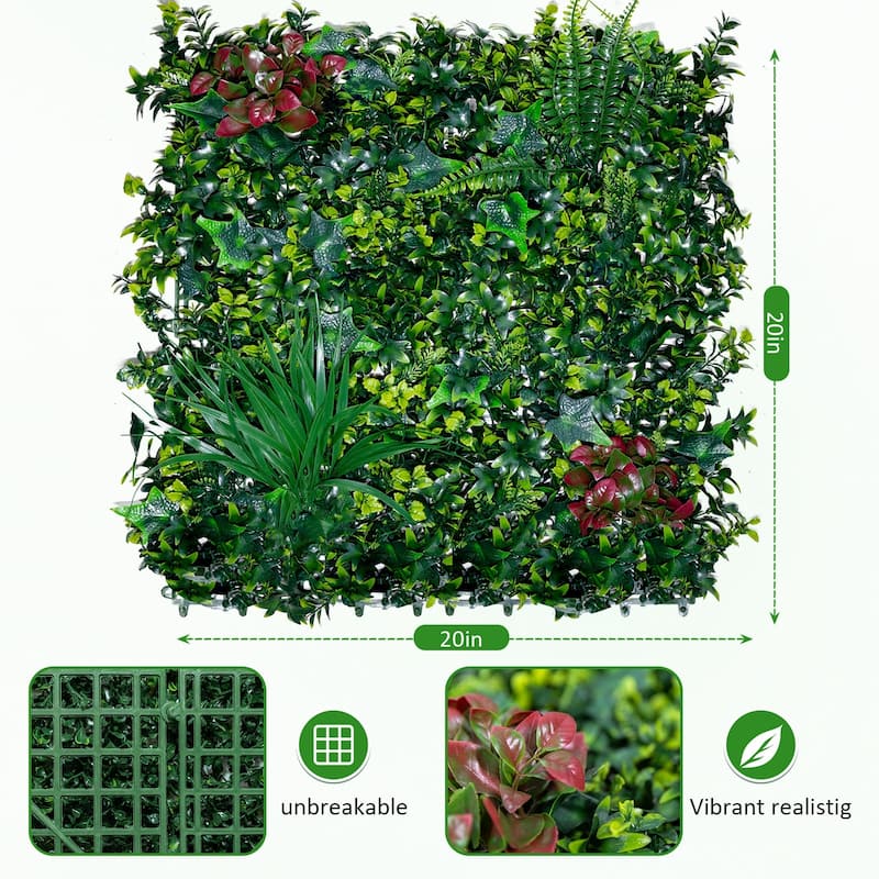 (20pcs)Boxwood Panels, Grass Wall 20"x20", Plant Wall