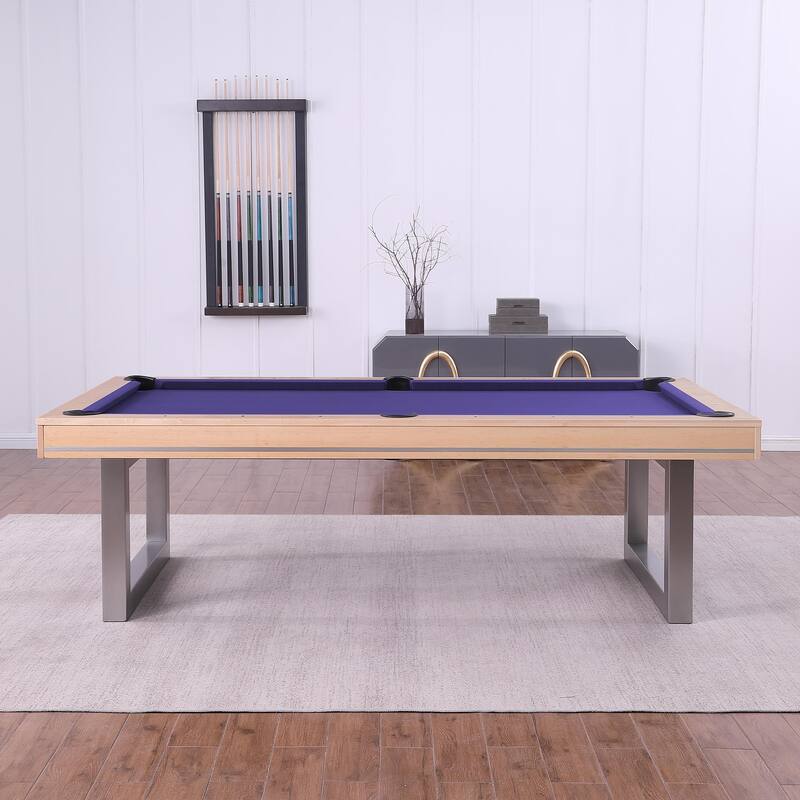 Maple Harmony 8ft Billiard Slate Pool Table with Dining Top - Green/White