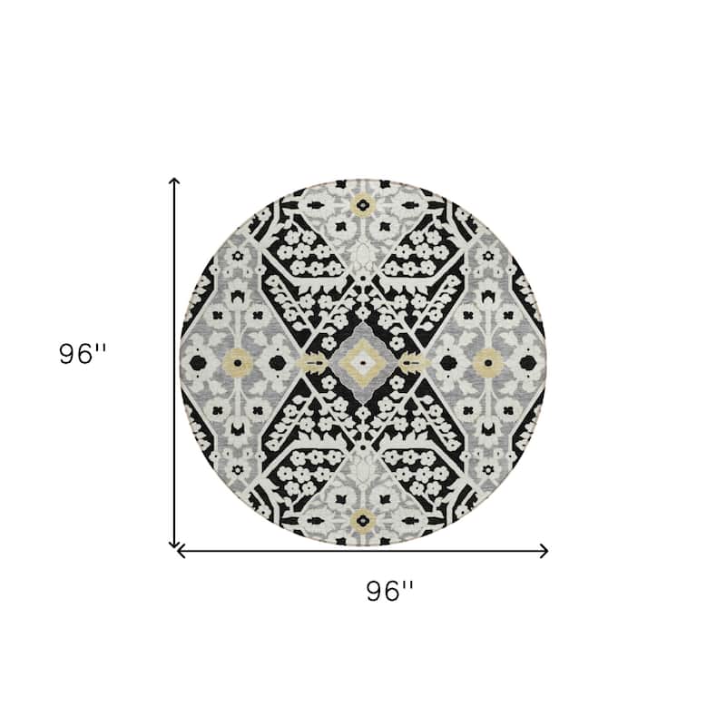 HomeRoots Floral Transitional Rectangle Outdoor Rug