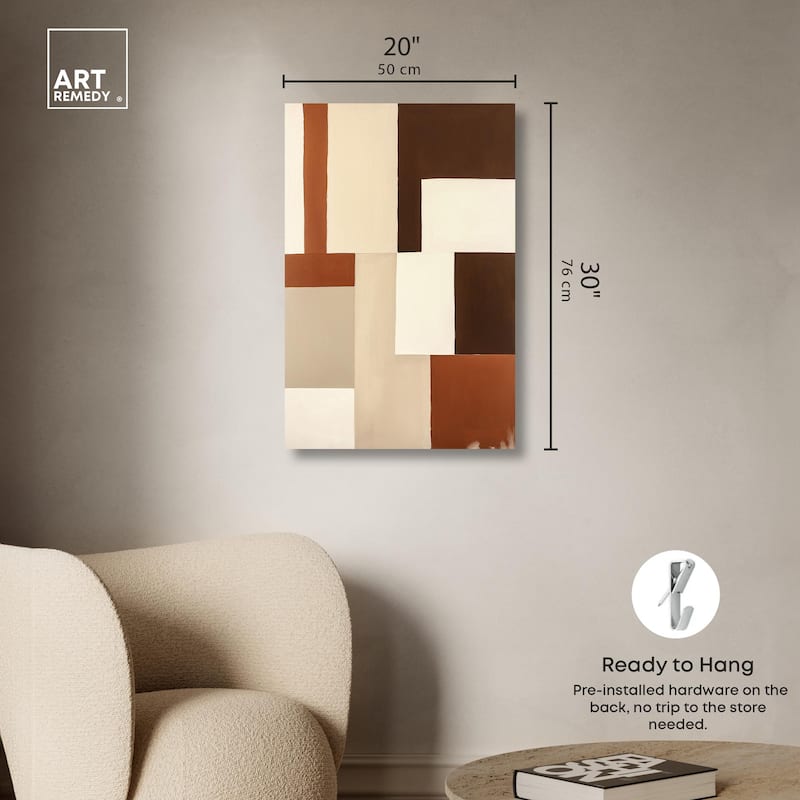 Tonal Grid I Canvas by Art Remedy, Gallery Wrapped