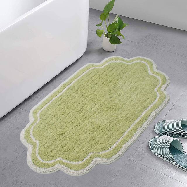 Home Weavers Allure Collection Absorbent Cotton, Machine Washable and Dry Bath Rugs - 21"x34" - Green