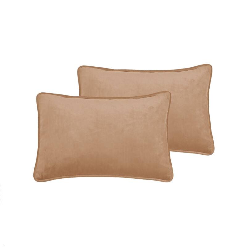Sherry Kline Elite Velvet Corded Edge - Feather/Down Fill, Zippered, Set of 2 Pillows