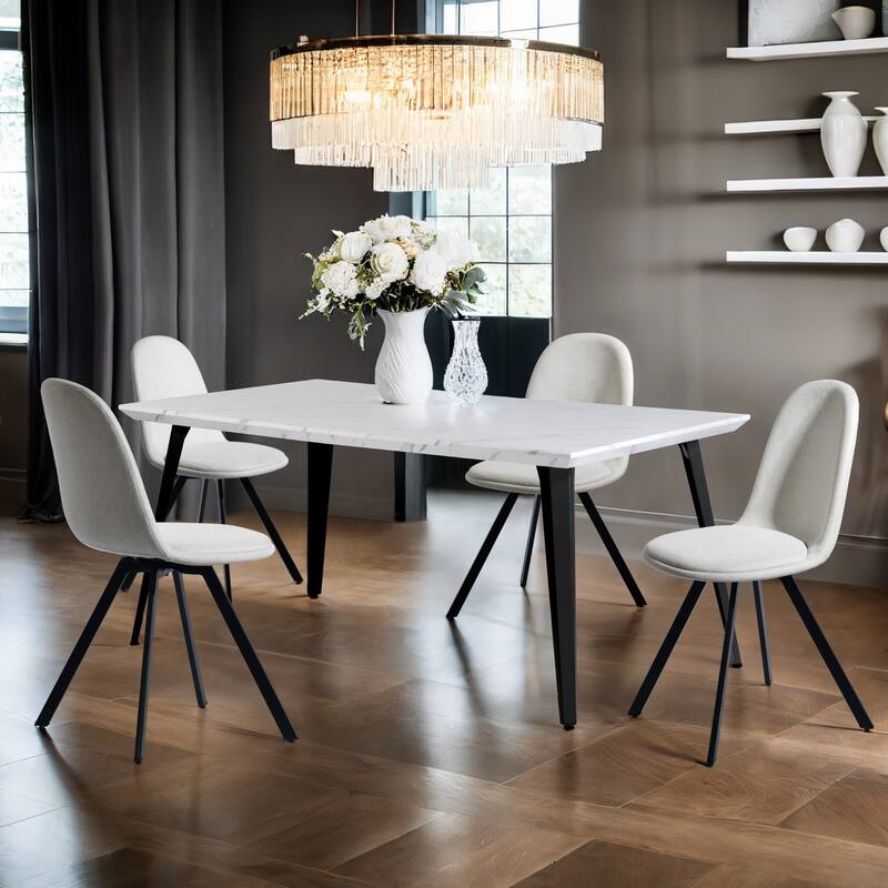 Homylin 63-Inch Rectangular Dining Table with Metal Legs, Modern Kitchen & Dining Room Table