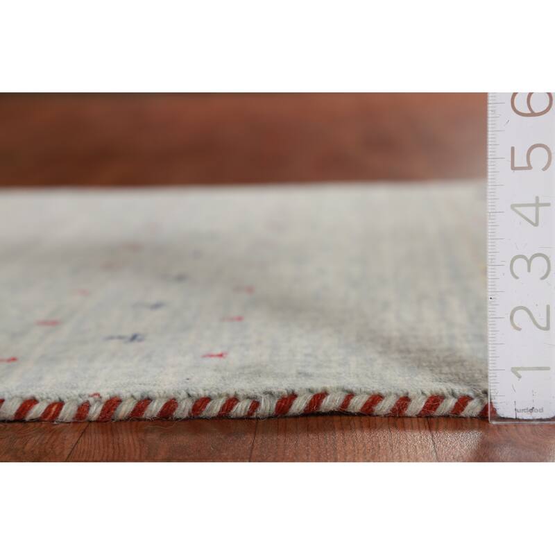 Hand Knotted Oriental 100% Wool Carpet Tribal Animal Pictorial Multi-Colored Gabbeh Area Rug - 4' 11'' X 3' 0''