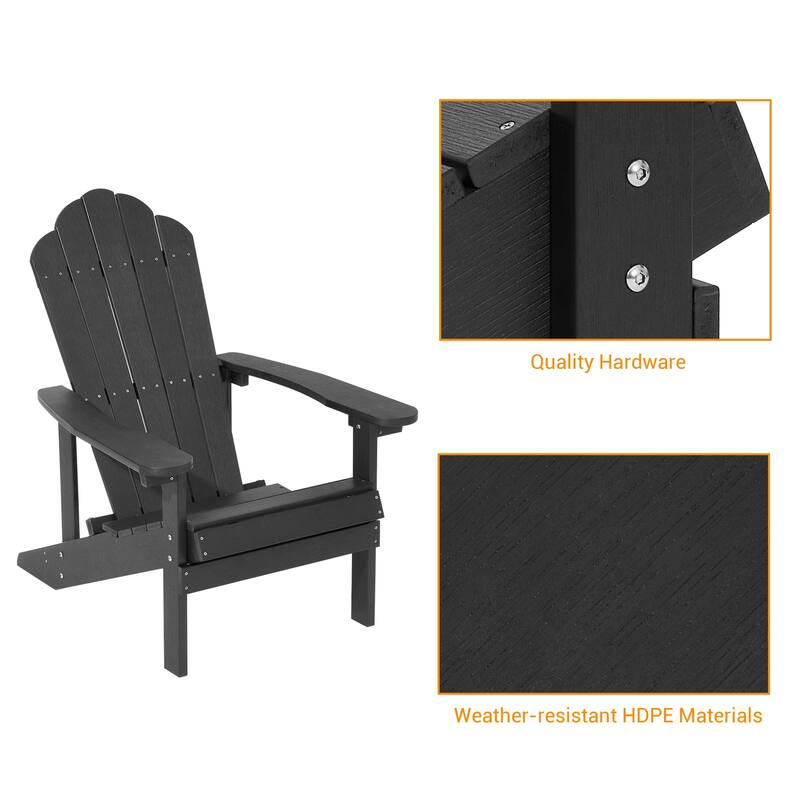LIVOOSUN Adirondack Patio Chair Fire Pit Chair Weather Resistant
