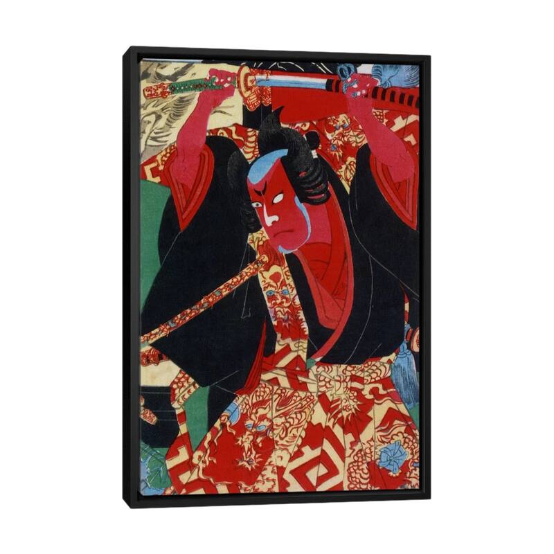 Large Wall Art, Framed Art, Asian Inspired Art, by Unknown Artist - Black