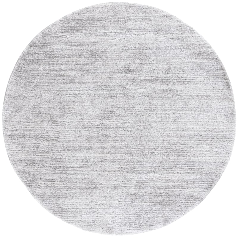 SAFAVIEH Jasmine Renae Glam 1.6-inch Shag Rug - 6'7" Round - Grey/Ivory