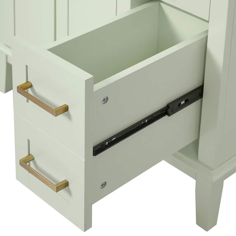 Freestanding Undermount Sink Bathroom Vanity Cabinet, 30" Bathroom Vanity with Ceramic Sink for Small Bathrooms