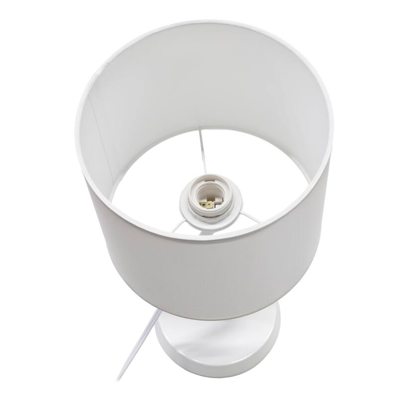 Abstract Angular Table Lamp with Drum Shade - 17" - White