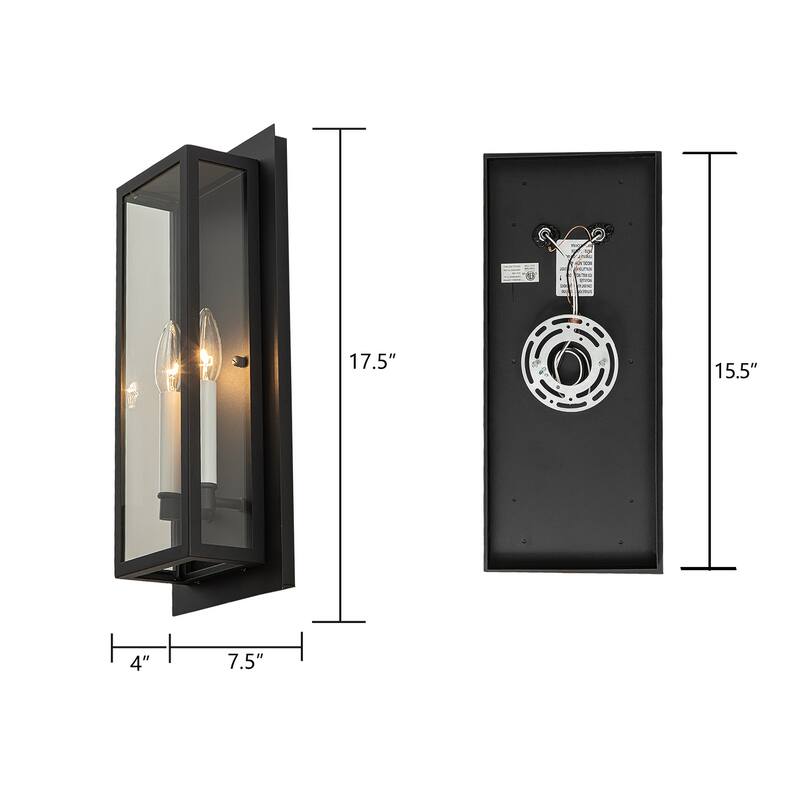 17.5" modern wall sconce with candelabra