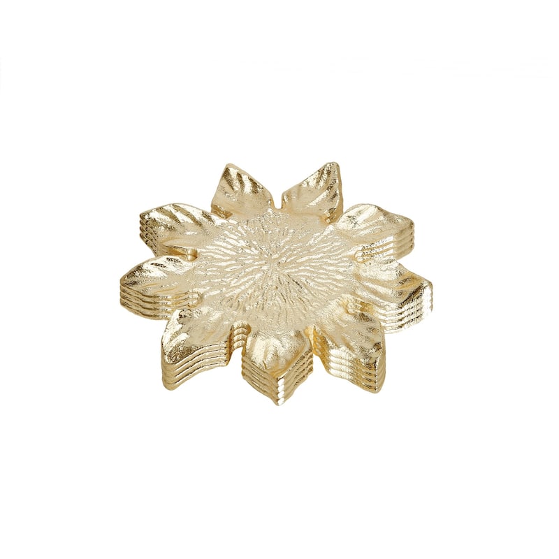 Flower Shaped Coaster, Set of 4 - 6"D