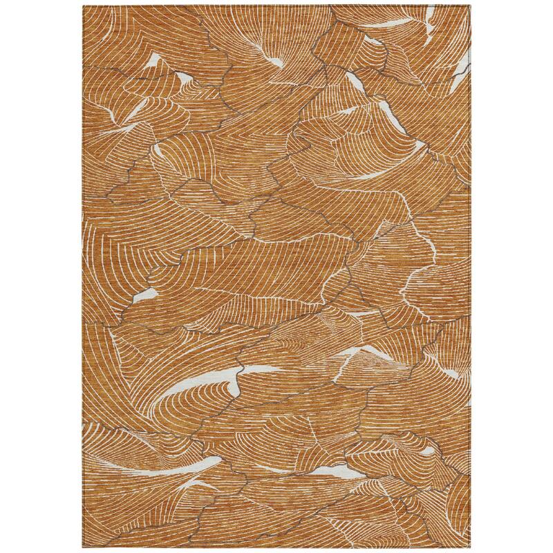 HomeRoots Abstract Transitional Rectangle Outdoor Rug
