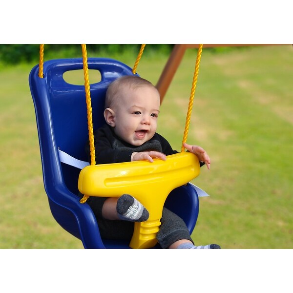 b*n様 SWING TOYS Swing-N-Slide High-Back Infant Swing with Rope and Seatbelt - On