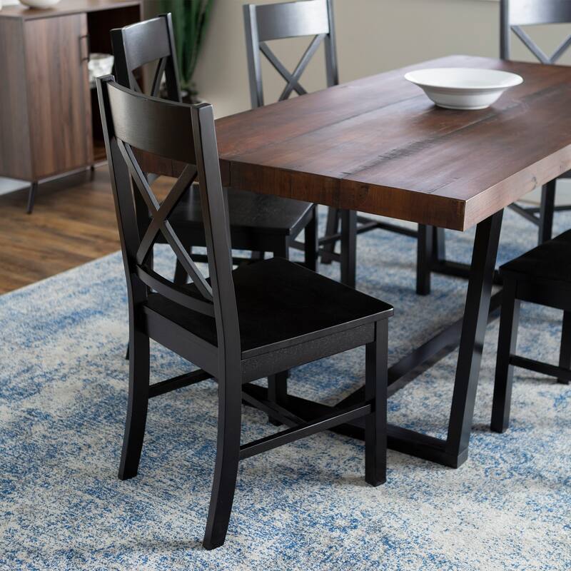 Middlebrook Solid Wood 7-Piece Dining Set with X-Back Chairs