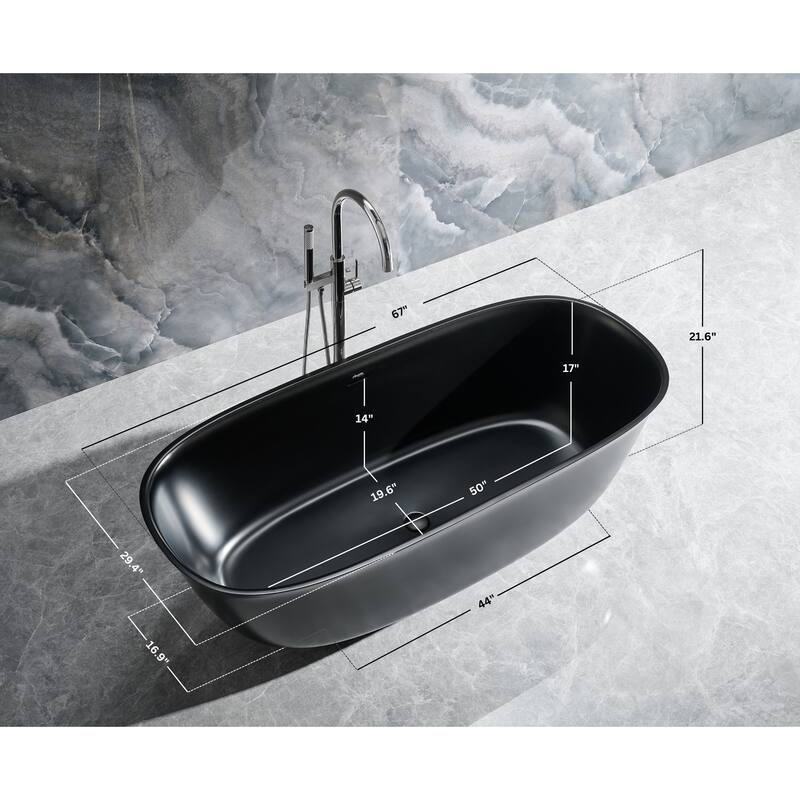 Fiore Freestanding Solid Surface Bathtub
