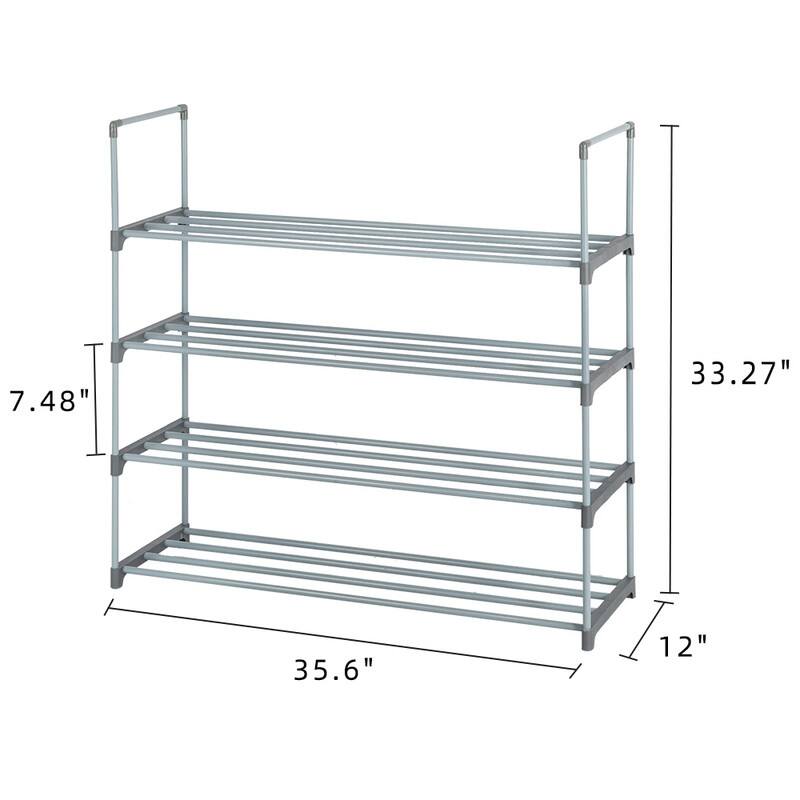 4-Tier Shoe Rack Metal Shoe Tower 20-Pair Shoe Storage Organizer