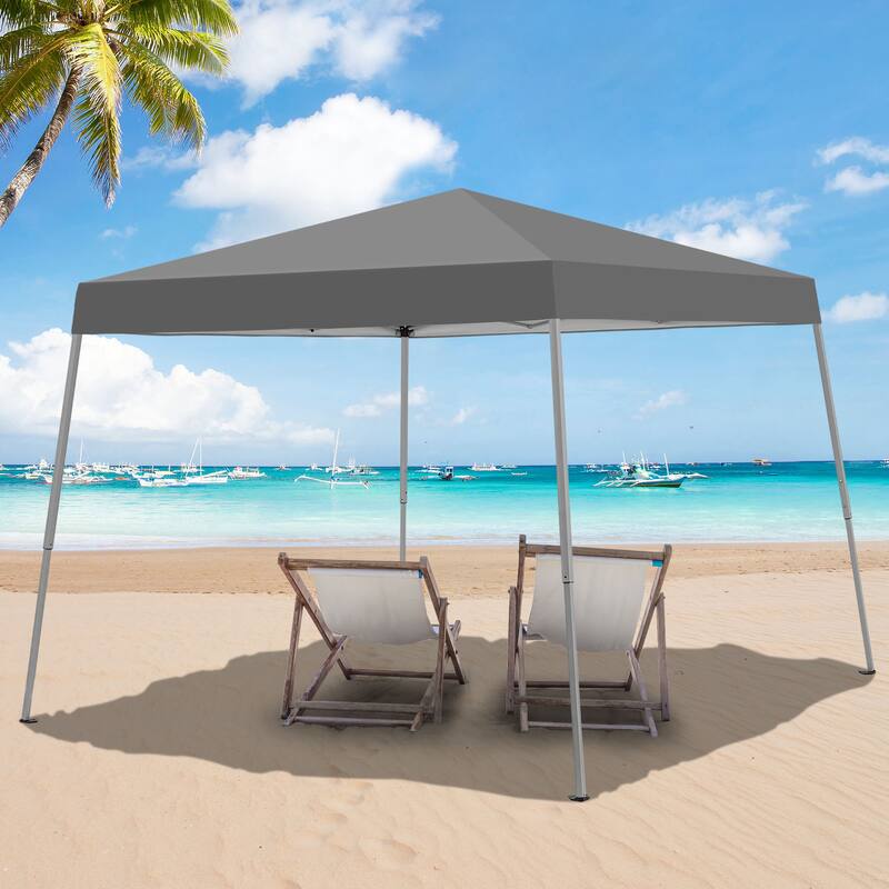 Ainfox 10 x 10ft Pop Up Canopy Tent Instant Shelter UV-protected Inclined Leg - Grey