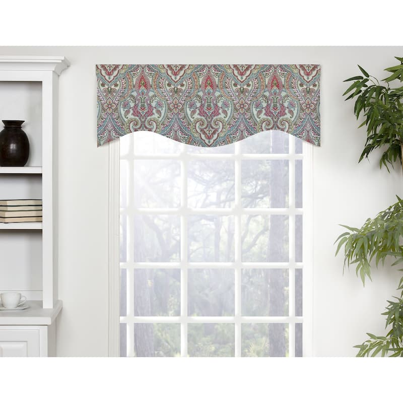 Mayberry Shaped Damask pink valance