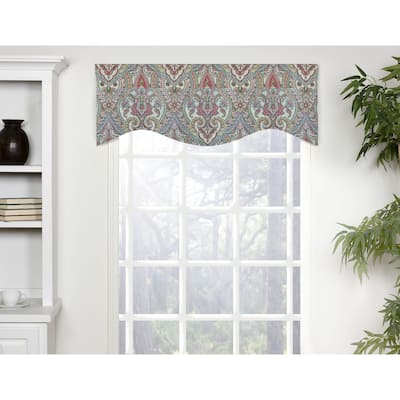 Mayberry Shaped Damask pink valance
