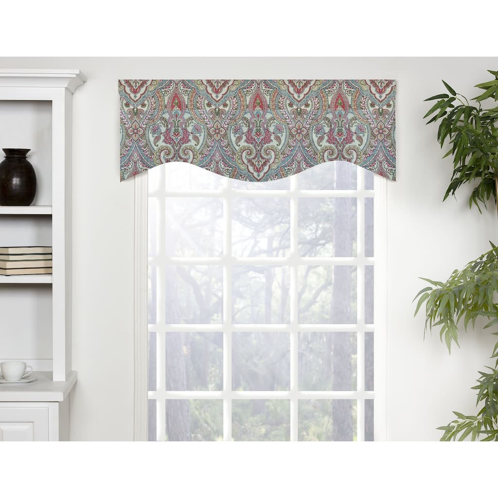 Mayberry Shaped Damask pink valance