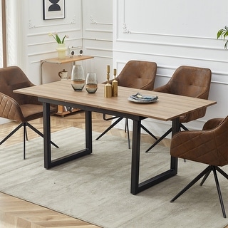 Modern Extendable Dining Table with Metal Leg - Bed Bath & Beyond ...