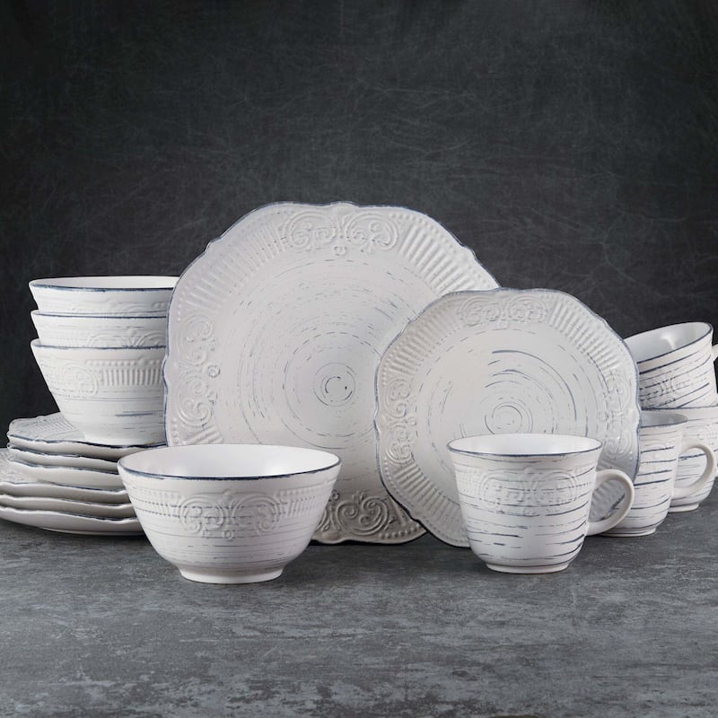 Pfaltzgraff Gray Isabella 16 Piece Dinnerware Set