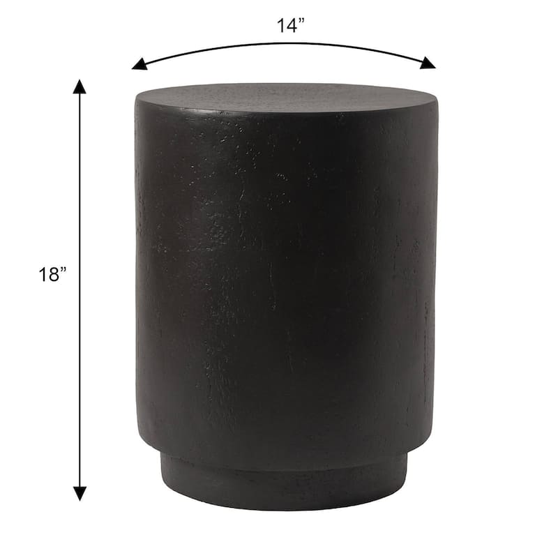 Ramble 14" Wide Round Side Table in Fiberstone Tapered Base Design End Table for Indoor and Outdoor
