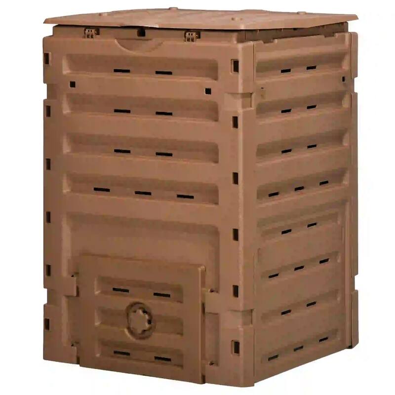 120 Gallon Outdoor Compost Bin Garden Tumbler Large Capacity with 80 Air Vents BPA-Free Easy Assembly Brown