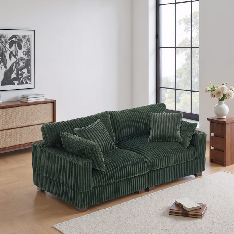 80"Plush Upholstery Loveseat Modular Sofa Couch