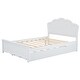 preview thumbnail 9 of 14, Flower Shape Headboard Bed Twin Size Platform Bed with Trundle, White