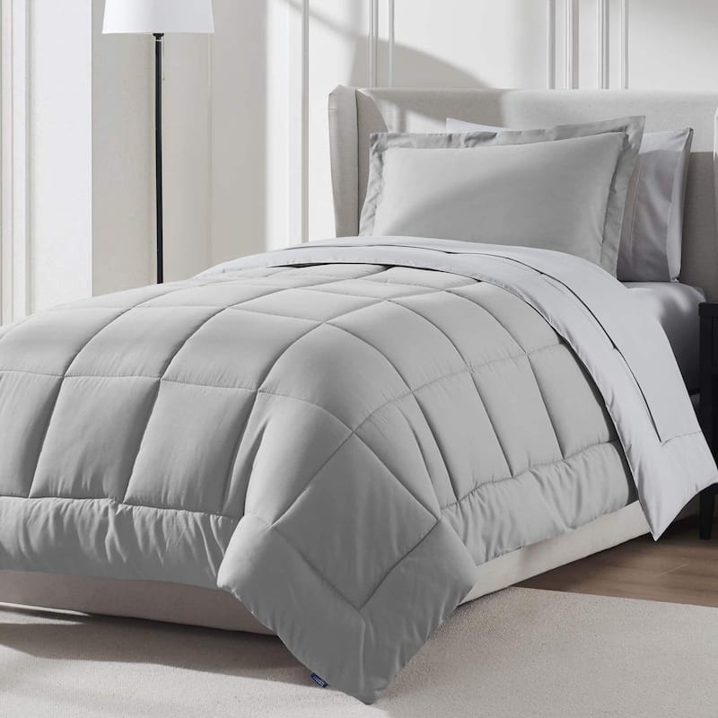 Emperyan Reversible Comforter Set Bed in a Bag with Cooling Pillow