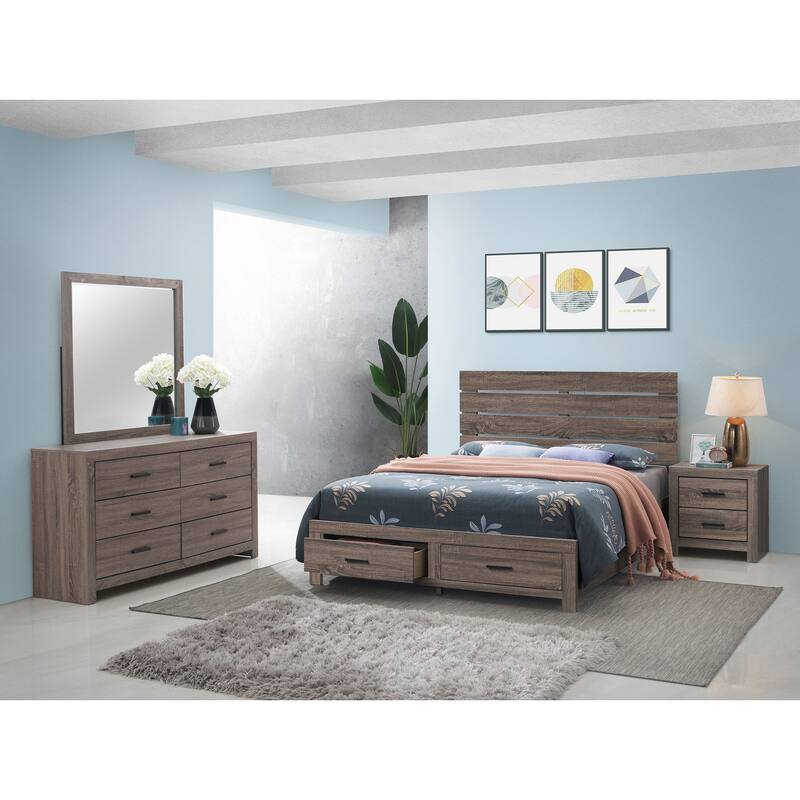 Sherwood Barrel Oak 4-piece Queen Bedroom Set