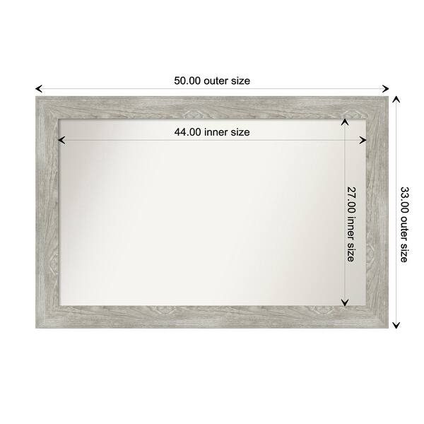 dimension image slide 19 of 113, Dove Greywash Framed Non-Beveled Custom Wall Mirror, Bathroom Vanity Mirror