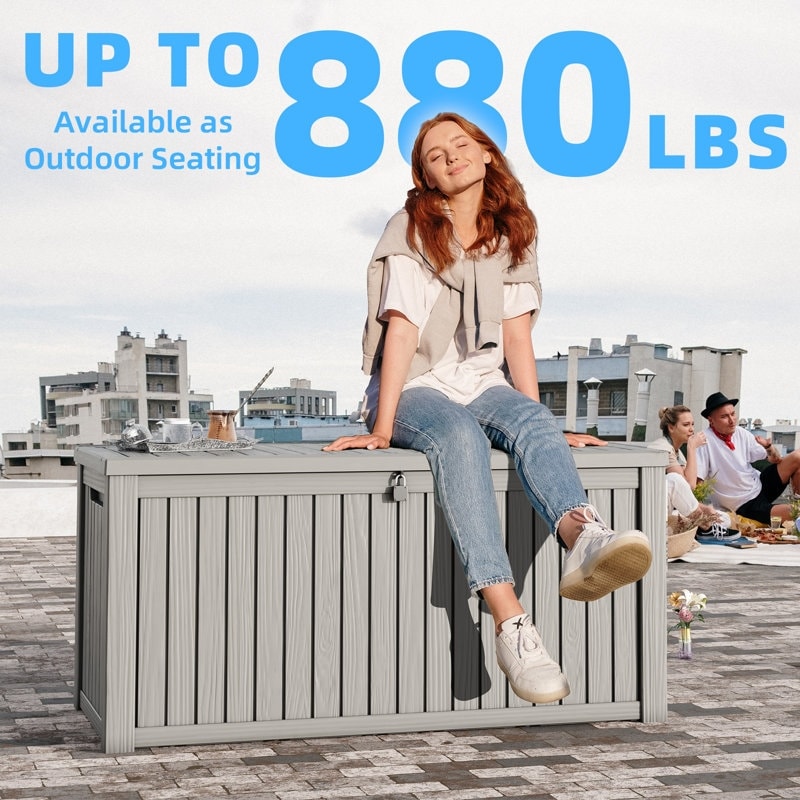 Outdoor Patio Storage Resin Lockable Deck Box - Picture 35 of 100