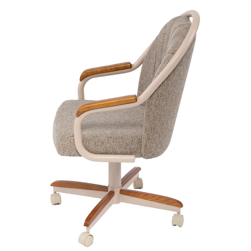 Casual Dining Cushion Swivel-and-Tilt Rolling Caster Chair