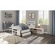 preview thumbnail 12 of 13, White Twin Size Wood Platform Bed with Removable Storage Shelves, 2 Built-in Storage Drawers